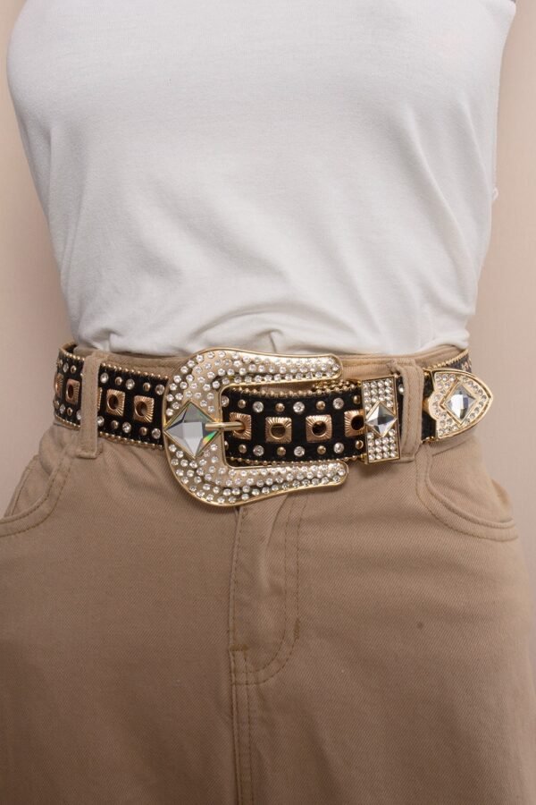 CINTO COUNTRY COM APLIQUES EM ILHÓS E STRASS - PRETO - Image 4