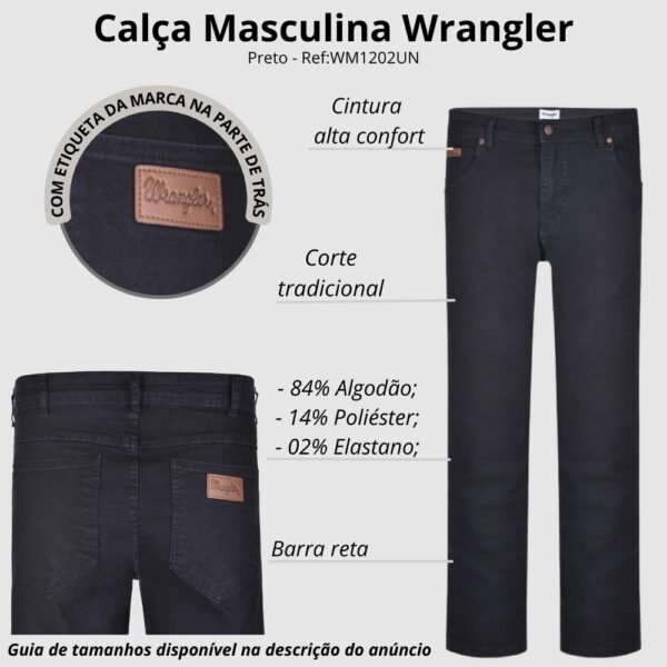 CALÇA JEANS LYCRA MASCULINA - WM1202 - - Imagem 3